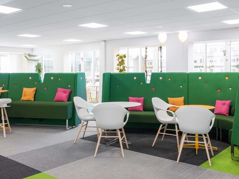 Microsoft Sweden´s headquarters with Svensson fabric Ink, Metropolis and Rami